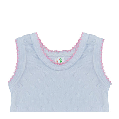 Filato Italiano Camiseta de Tirante Grueso con Borde Rosa, para Bebé