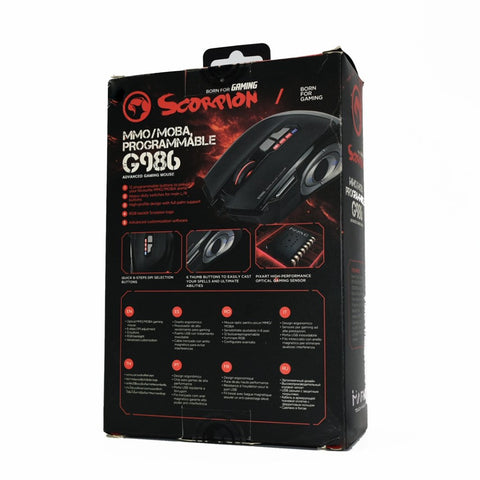 Marvo Mouse Alámbrico Gaming Scorpion RGB (G986)