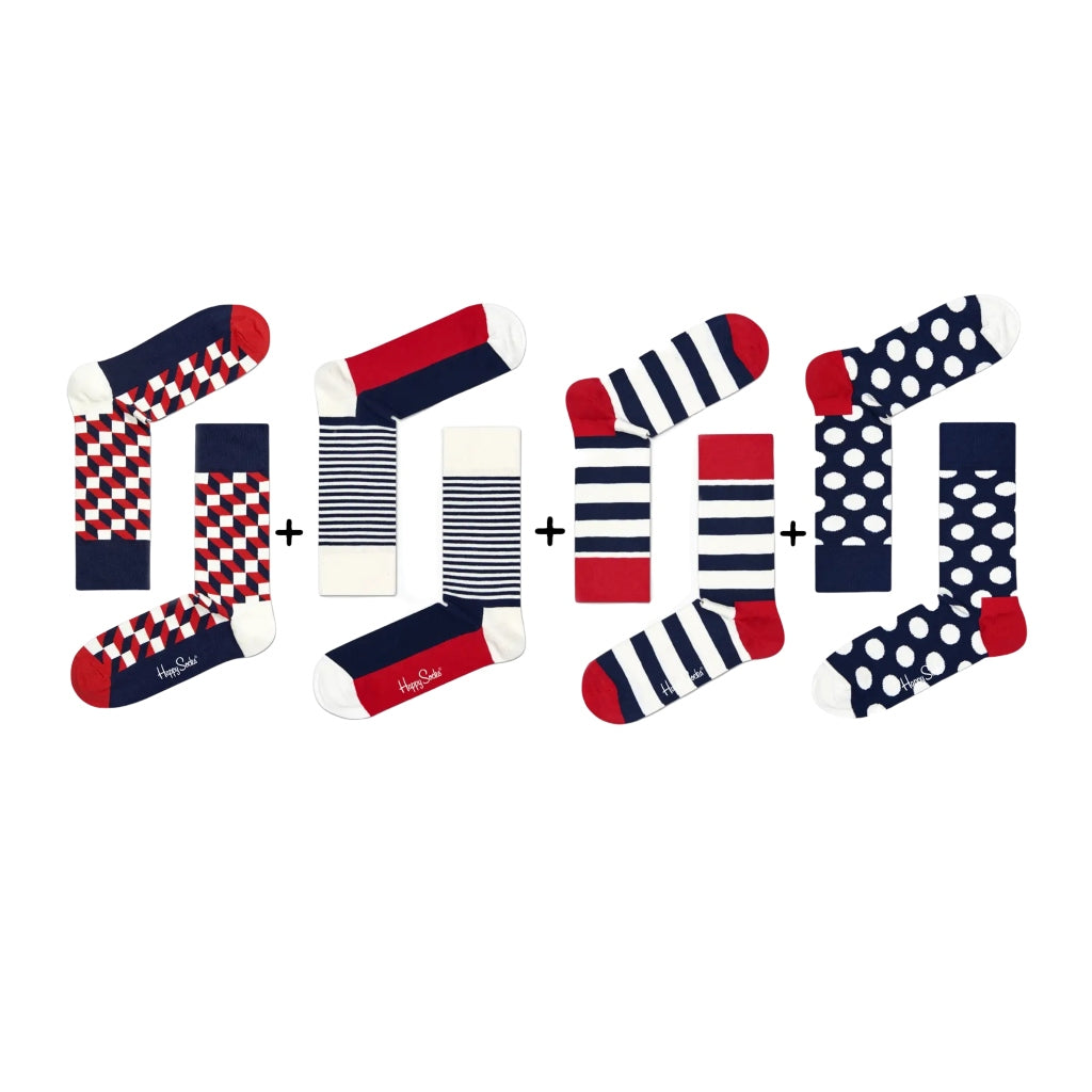 Happy Socks Gift Box Medias Stripe 4 Pares Unisex, Talla 41 a 46