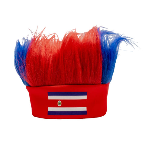 Miomu Mundial Peluca Aficionado al Fútbol Bandera Costa Rica