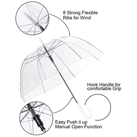 Miomu Paraguas de Cúpula Profunda Transparente