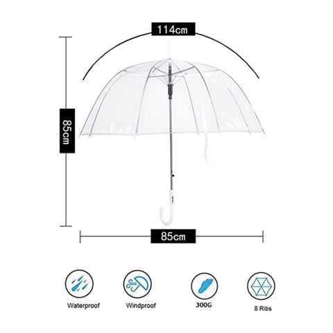 Miomu Paraguas de Cúpula Profunda Transparente