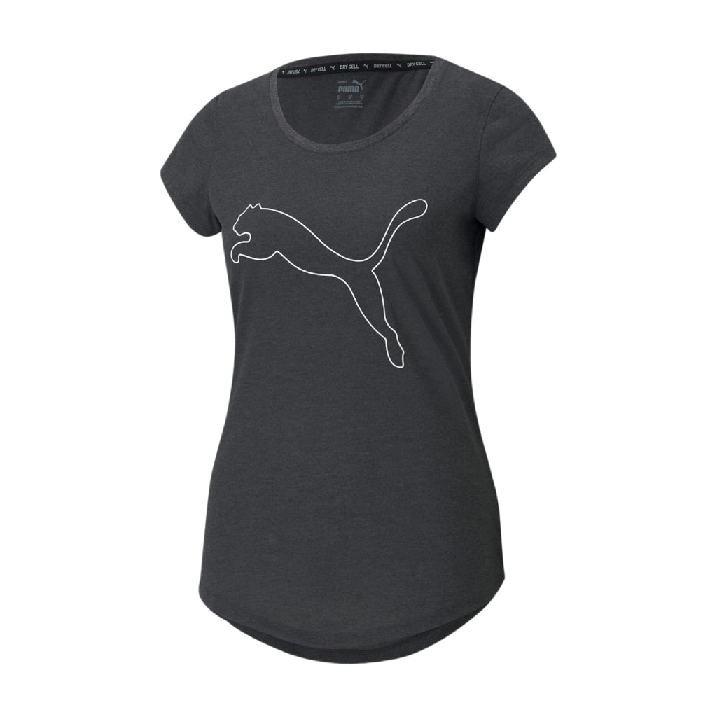 Puma Camiseta Performance Heather Cat Gris Oscuro, para Mujer