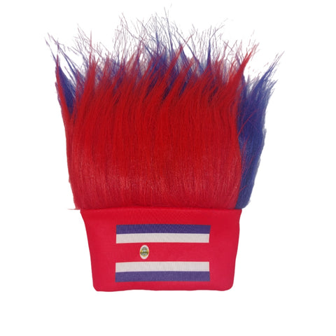 Miomu Mundial Peluca Aficionado al Fútbol Bandera Costa Rica