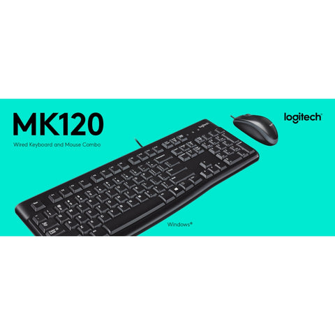 Logitech Kit Teclado y Mouse Alámbrico en Español, MK120