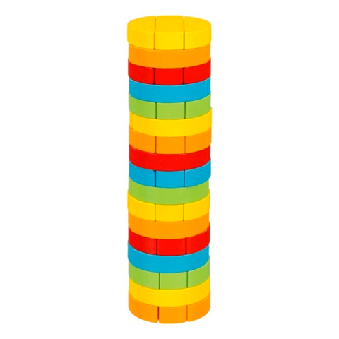 Goki Juego Torre Circular de Equilibrio Multicolor de Madera, 51 Piezas
