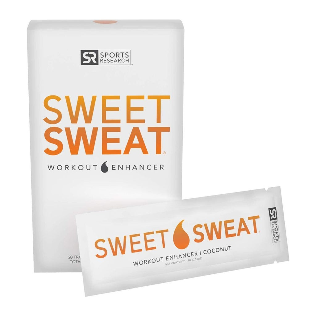 Sports Research Gel Sweet Sweat Coco Potenciador de Entrenamiento, 20 Paquetes