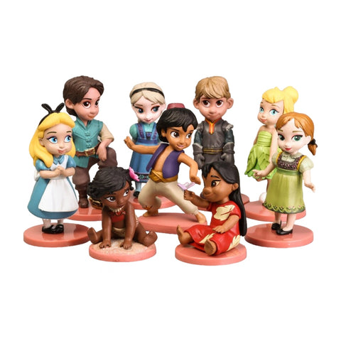 Tinkel Set Figuras Príncipes y Princesas de Disney, 9 Piezas