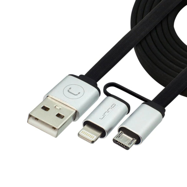 Unno Tekno Cable 2 en 1 Lightning y Micro USB