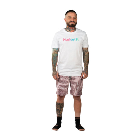 Hurley Camiseta Manga Corta Crossover Blanco, para Hombre