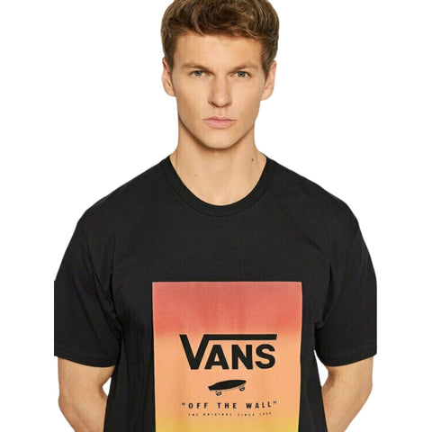 Vans Camiseta Classic Print Box Negro/Naranja, para Hombre