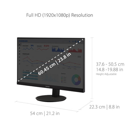 ViewSonic Monitor 24" LED FHD, VA2447-MHJ
