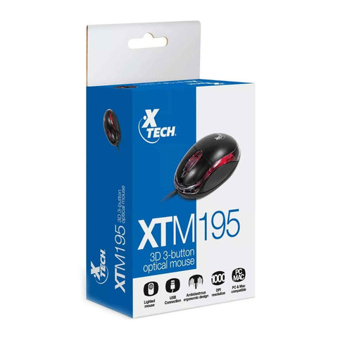 Xtech Mouse Alámbrico 3D USB, XTM-195