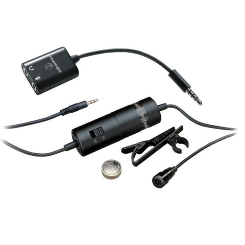 Audio-Technica Micrófono Alámbrico de Solapa Lavalier Condensado Omnidireccional 3.5mm, ATR3350iS