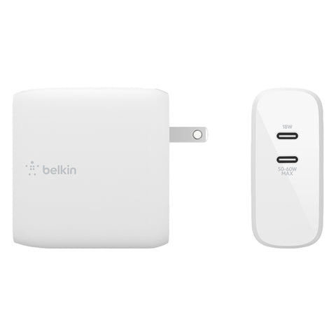 ▷ Belkin Cargador de Pared Dual USB-C GaN 68 W, WCH003DQ ©