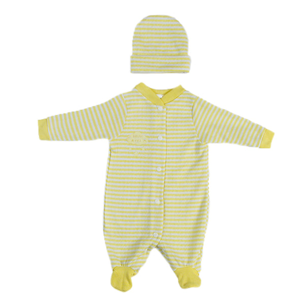 Filato Italiano Pijama con Diseño de Rayas Amarillo con Blanco, para Bebé